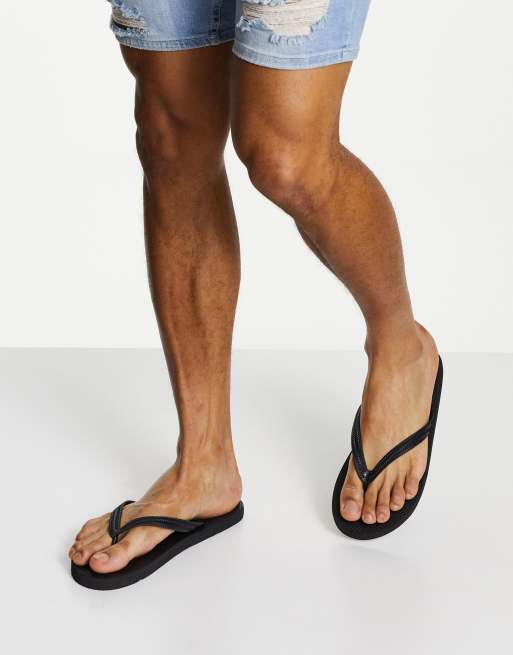 ASOS DESIGN Filter flip flops in black