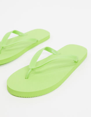 neon green flip flops