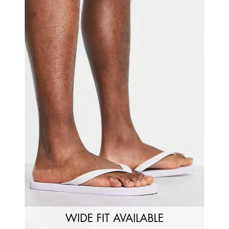 ASOS DESIGN flip flops in white