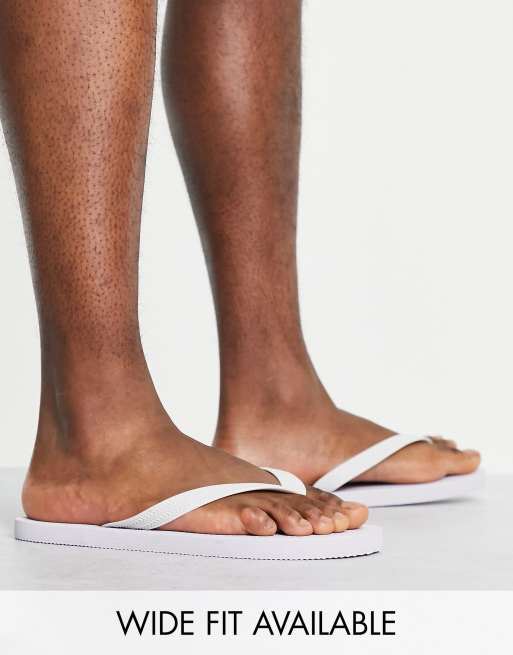 ASOS DESIGN flip flops in white