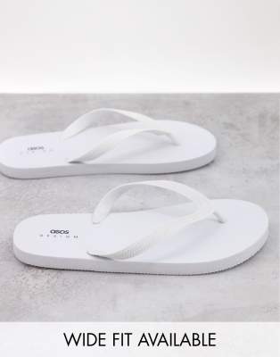 ASOS DESIGN flip flops in white