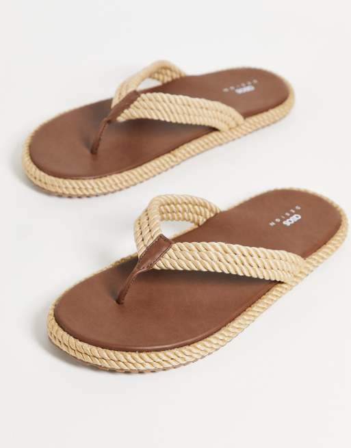 ASOS DESIGN – Flip flops med naturligt rep