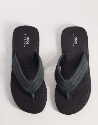 Asos Design Flip Flops With Grosgrain Straps In Multi
