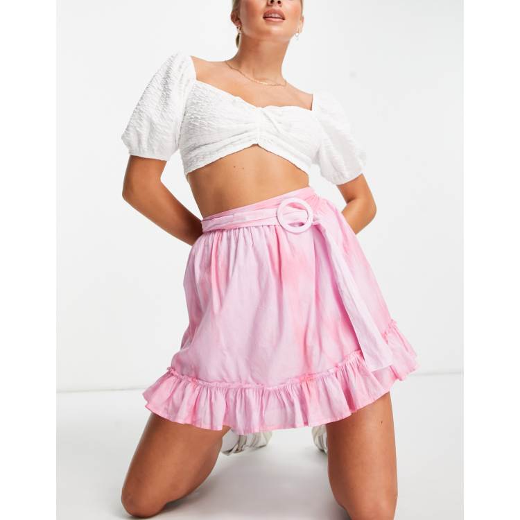 Pink cotton outlet mini skirt