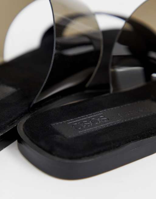 ASOS DESIGN Flirt clear slides, 3 of 4