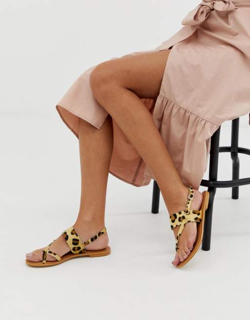 Asos leopard store print sandals