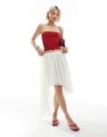 [ASOS DESIGN] ASOS DESIGN floaty asymmetric skirt in cream-White 6 Cream