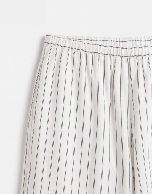 ASOS DESIGN floaty balloon trouser co-ord in pin stripe, 8 of 9