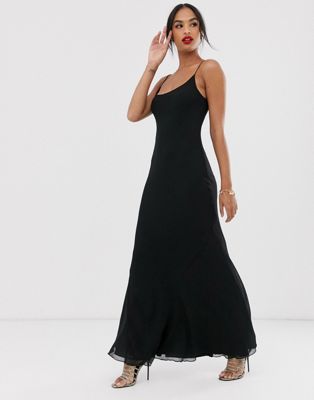 black cami maxi dress