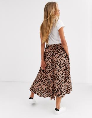 leopard print midi skirt asos