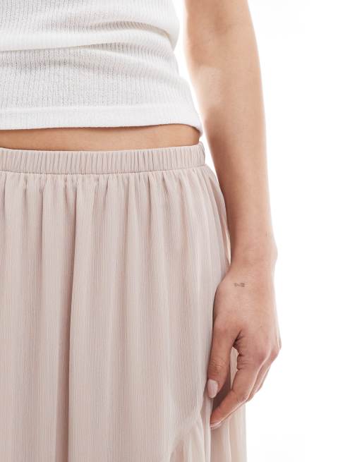ASOS DESIGN floaty soft boho maxi skirt in cream