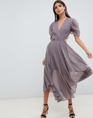 ASOS DESIGN floaty soft midi dress with 