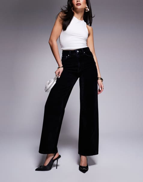 ASOS DESIGN flocked dad jeans in blue - view 1