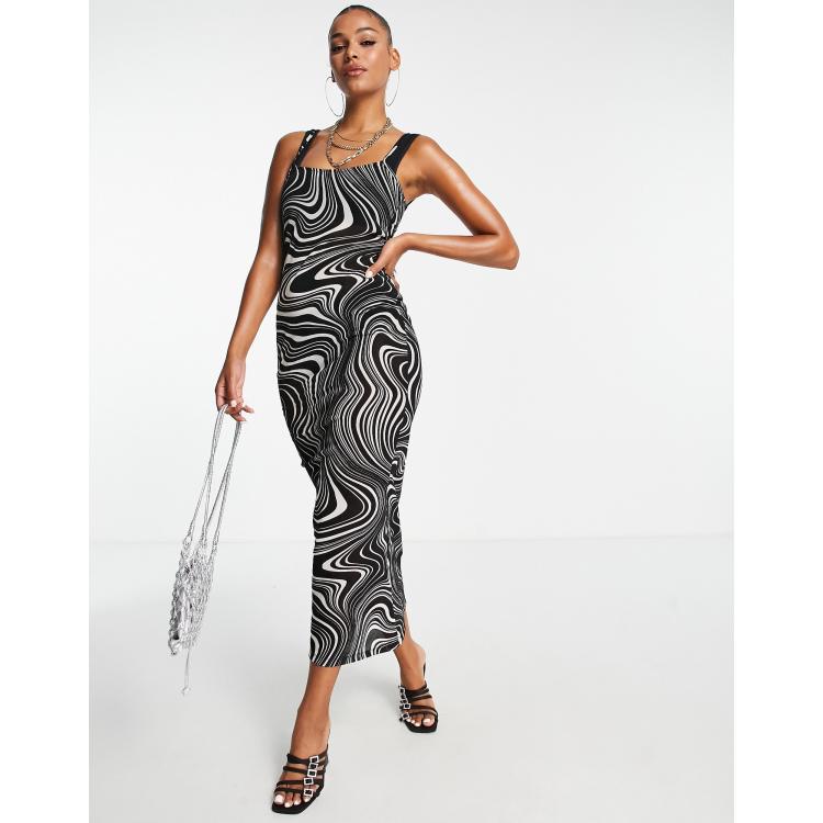 Flocked mesh hot sale maxi dress