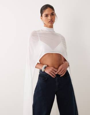 ASOS DESIGN ASOS DESIGN floor length cape top in cream-White