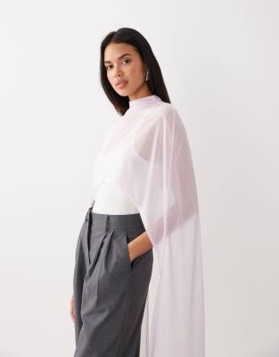 Asos Design Floor Length Cape Top In Pink