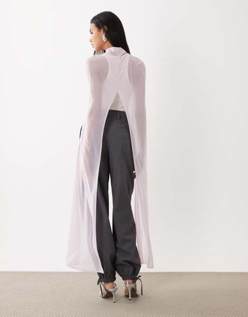 ASOS DESIGN floor length cape top in pink, 4 of 4