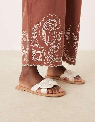 Asos Design Flora Woven Mule Sandals