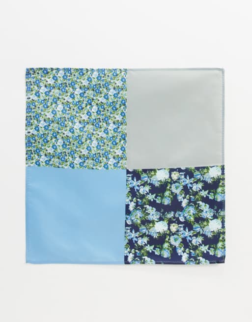 ASOS DESIGN floral 4 way pocket square in navy