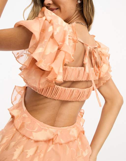 Peach hot sale dress asos