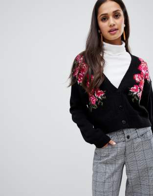 flower cropped cardigan