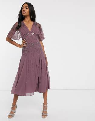 asos plum dress