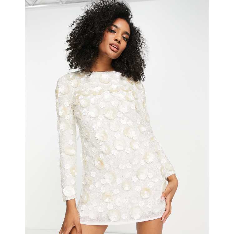 White shift dress store with sleeves