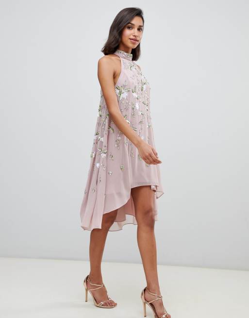 Asos design mini dress hotsell with heavily embellished cape