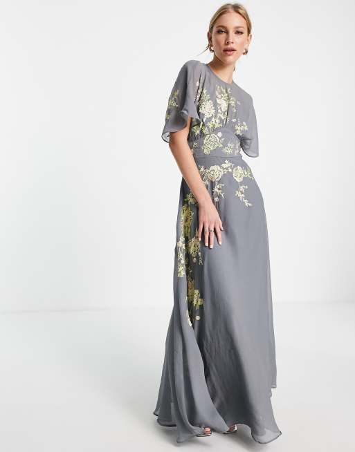 Asos grey maxi dress on sale