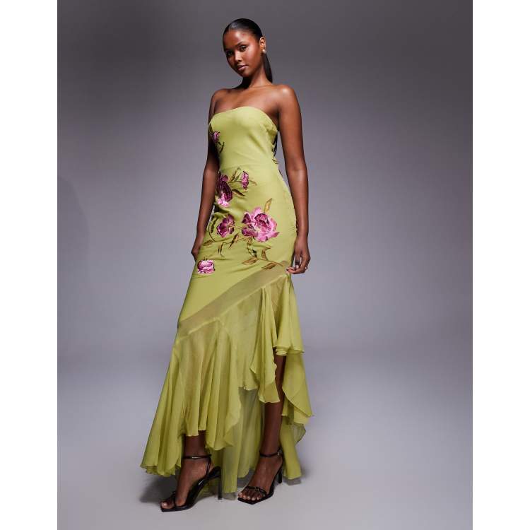 3d flower embroidered dress Flower girl dress 3D floral main image 1