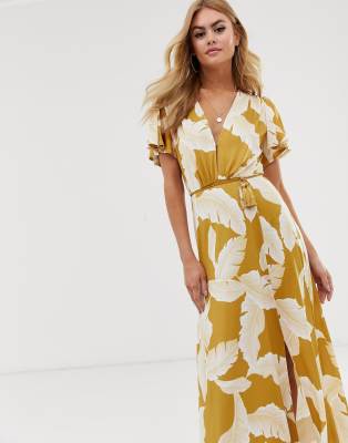 asos design yellow dress