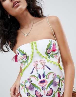 floral bandeau swimsuit