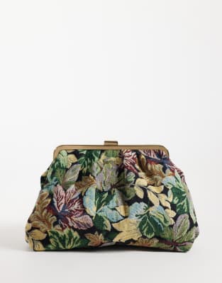 ASOS DESIGN floral jacquard frame clutch bag | ASOS