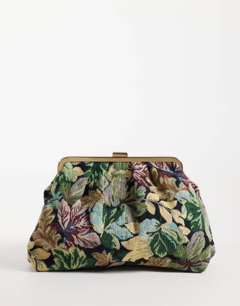 ASOS DESIGN floral jacquard frame clutch bag - view 1