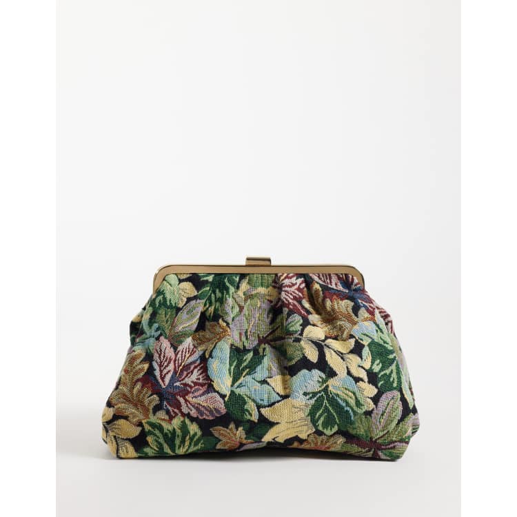 ASOS DESIGN floral jacquard frame clutch bag | ASOS