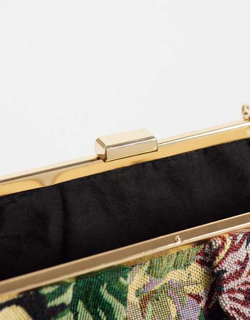 ASOS DESIGN floral jacquard frame clutch bag, 3 of 4