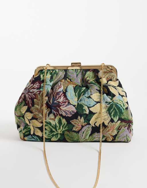 ASOS DESIGN floral jacquard frame clutch bag, 4 of 4