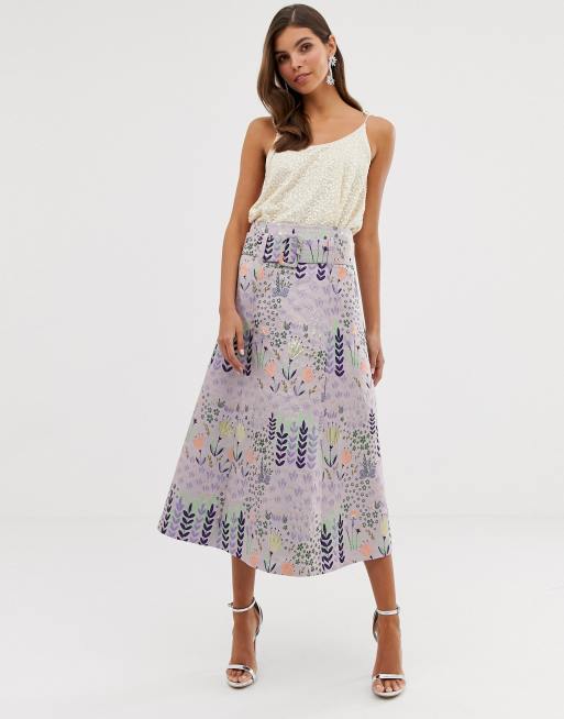 Asos midi hotsell jaquard skirt