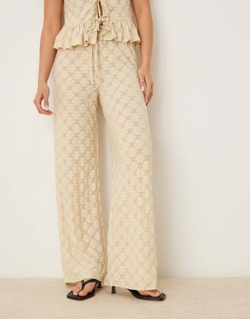 ASOS DESIGN floral lace wide leg pants in - part of a set, 2 of 5