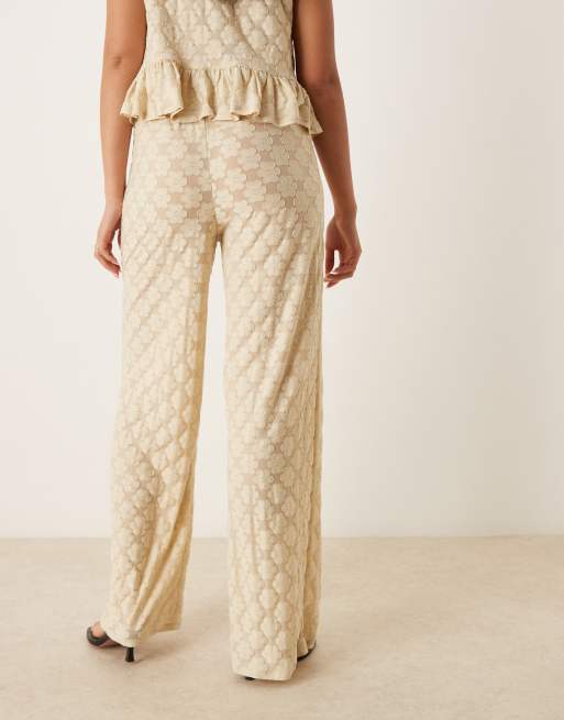 ASOS DESIGN floral lace wide leg pants in - part of a set, 3 of 5