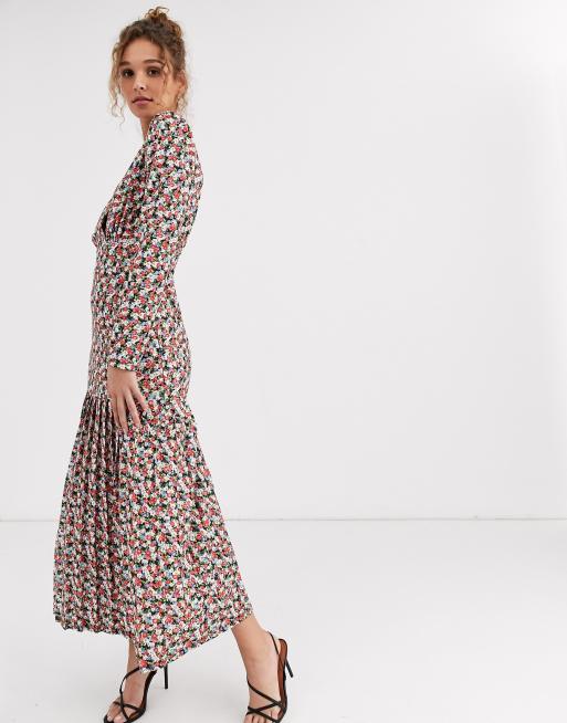 Asos long sleeve floral dress sale