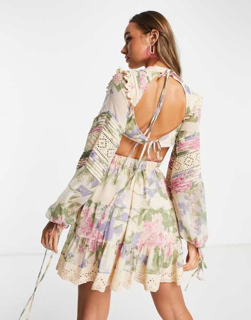 Asos floral outlet mini dress