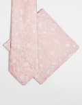 [ASOS DESIGN] ASOS DESIGN floral print tie and pocket square in pink No Size PINK