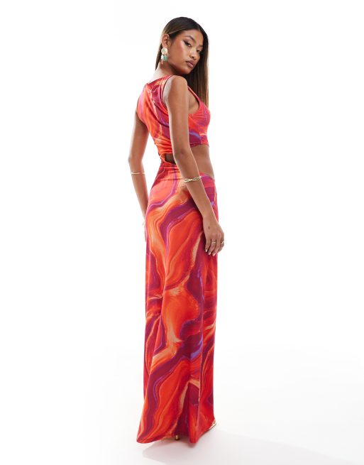 chinese dress ladies Pink and Red Maxi Dress main image 1