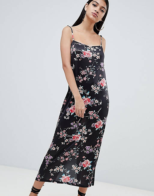 ASOS DESIGN floral printed maxi slip dress