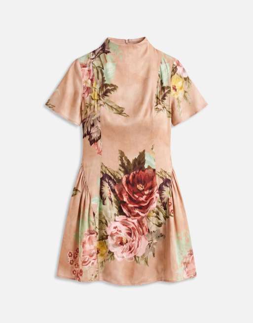 ASOS DESIGN floral satin mini dress in all over floral, 5 of 8