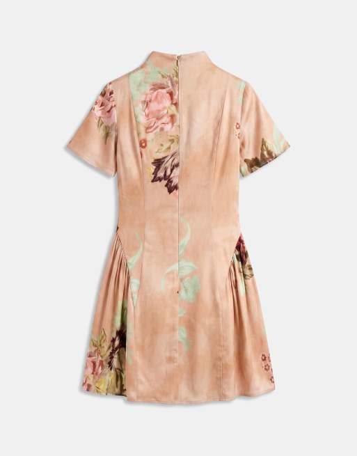 ASOS DESIGN floral satin mini dress in all over floral, 6 of 8