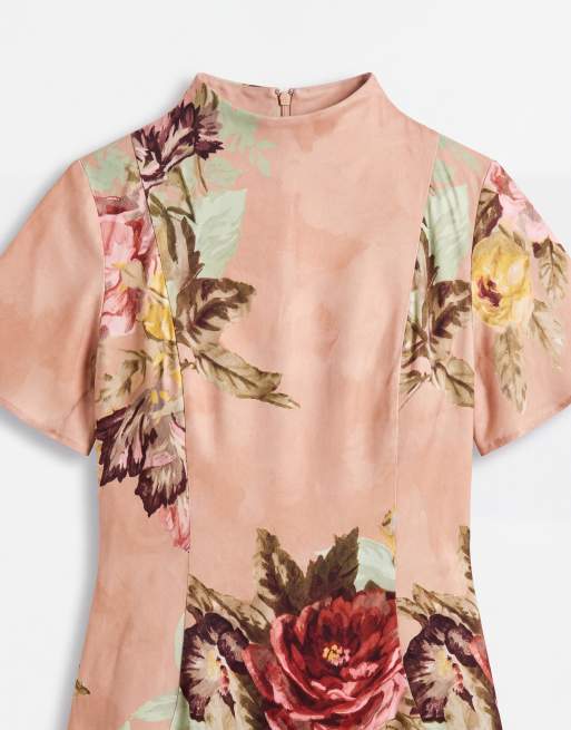 ASOS DESIGN floral satin mini dress in all over floral, 7 of 8