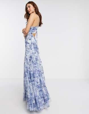 embellished floral maxi dress