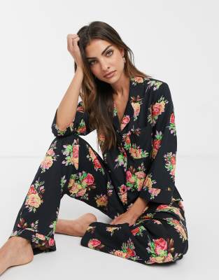 black floral pyjamas